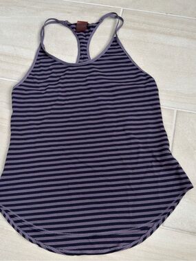 CALIA by Carrie Underwood Purple and‎ Black Striped Racerback Tank